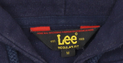 Mens UK Size M Lee Blue Full Zip Hoodie
