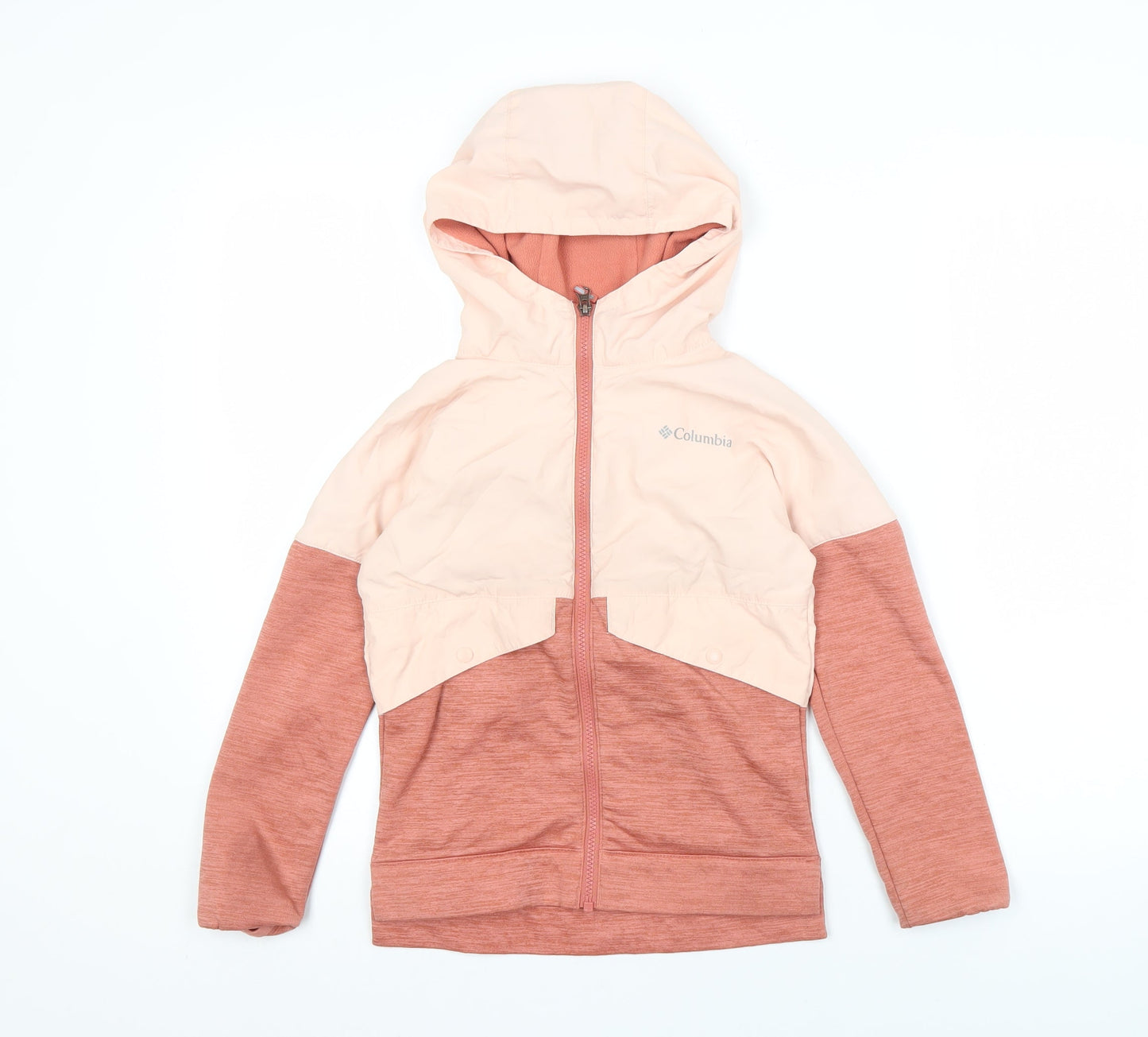 Columbia Girls Pink Colourblock Hooded Jacket - Size S