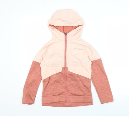Columbia Girls Pink Colourblock Hooded Jacket - Size S