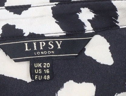 Womens UK Size 20 Lipsy Black  Button-Up