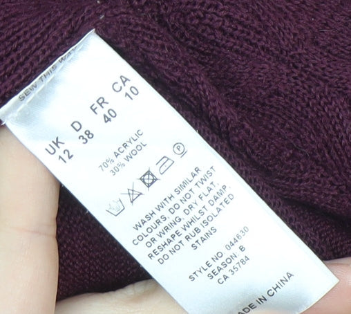 Eastex Women's Purple High Neck Jumper Size 12