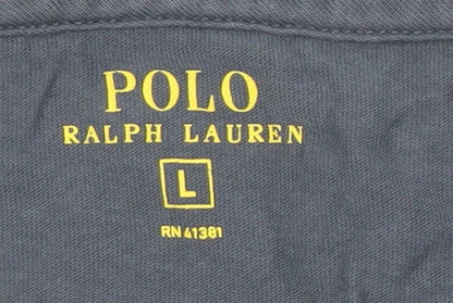Polo Ralph Lauren Men's Blue V-Neck T-Shirt - L