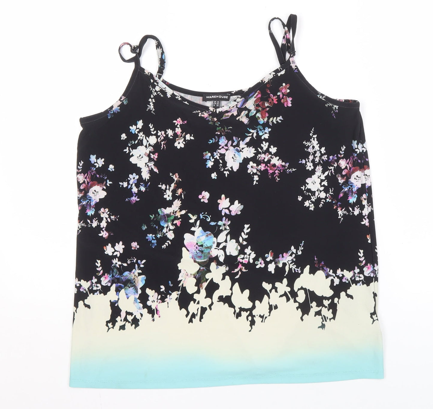 Womens UK Size 10 Warehouse Black Camisole Tank