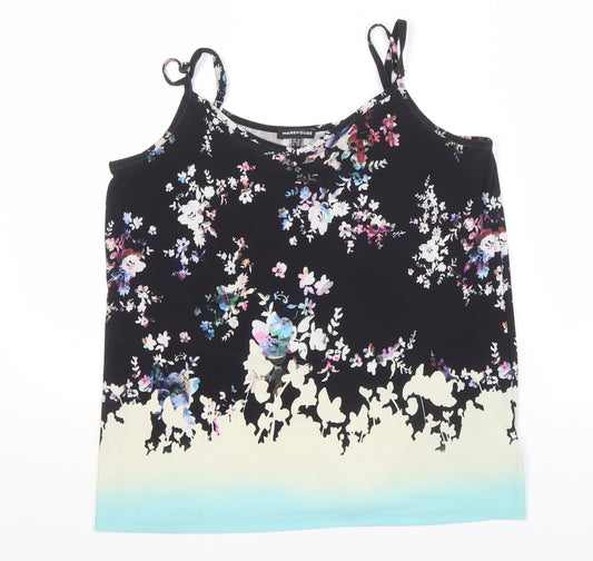 Womens UK Size 10 Warehouse Black Camisole Tank