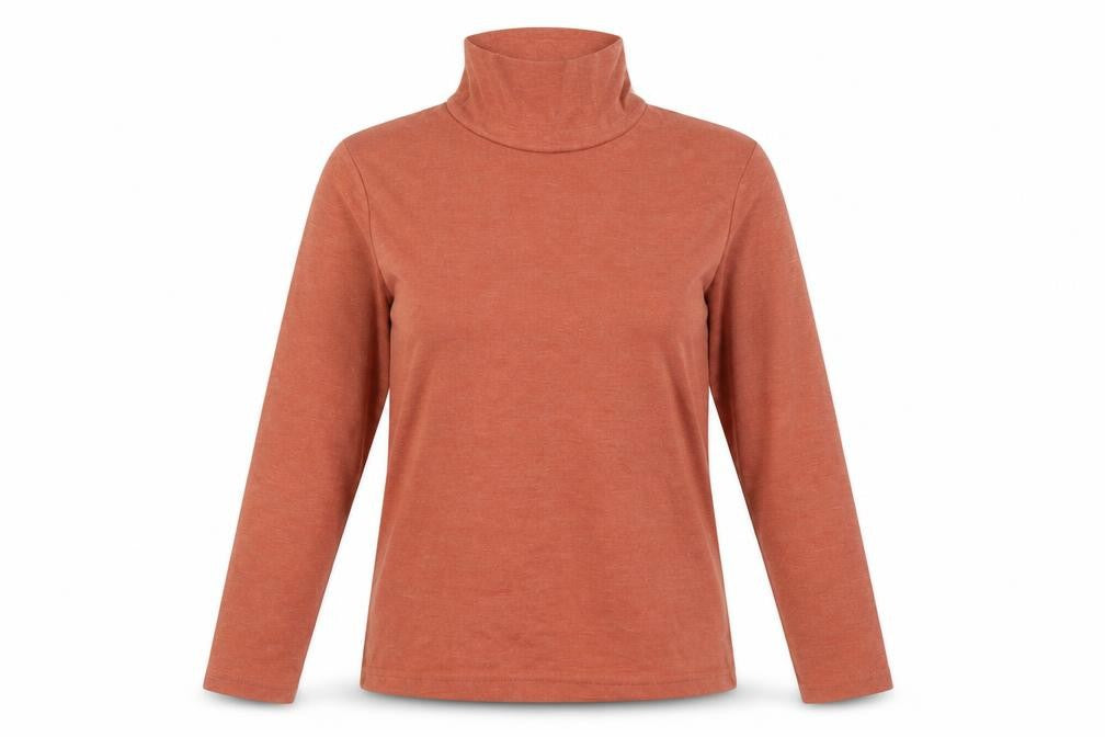 Womens UK Size S ISLE Brown Basic T-Shirt