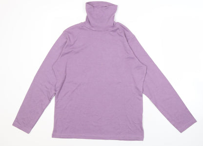 Isle Women's Purple Roll Neck Long Sleeve Top M