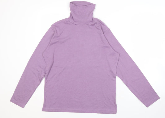 Isle Women's Purple Roll Neck Long Sleeve Top M