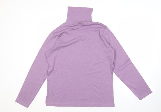 Isle Women's Purple Roll Neck Long Sleeve Top M