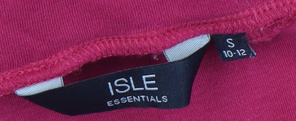 Womens UK Size 10 Isle Essentials Red Basic T-Shirt