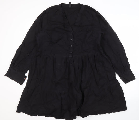 Y.A.S Women's Black V-Neck Dress, Size M, Casual