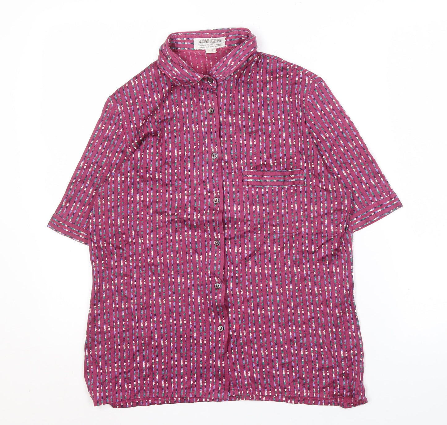Jaeger Women's Multicoloured Button-Up Shirt Size 10
