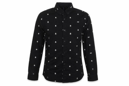 H&M Men Black XS Star Wars Collared Long Sleeve Shirt