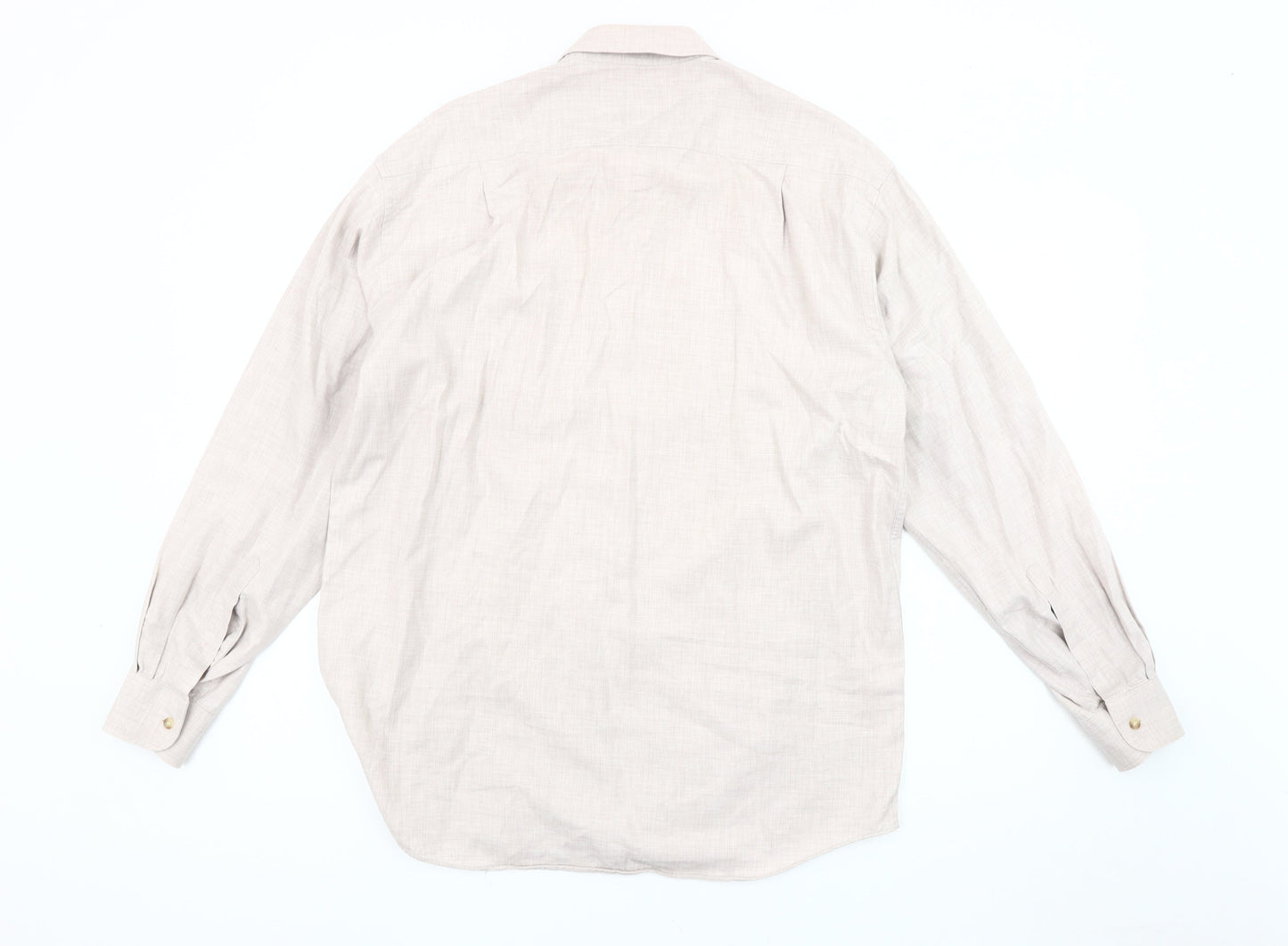 Marks & Spencer Men's Beige Long Sleeve Shirt