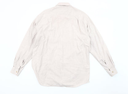 Marks & Spencer Men's Beige Long Sleeve Shirt