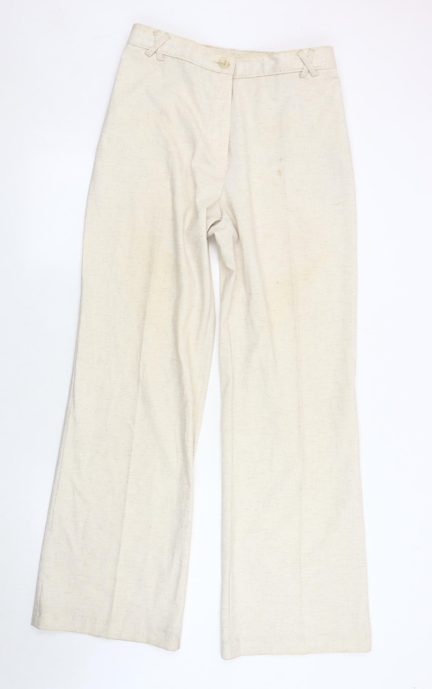 Womens UK Size 14 Marks and Spencer Regular Fit Casual Ivory Trousers