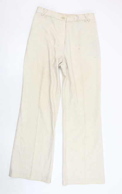 Womens UK Size 14 Marks and Spencer Regular Fit Casual Ivory Trousers