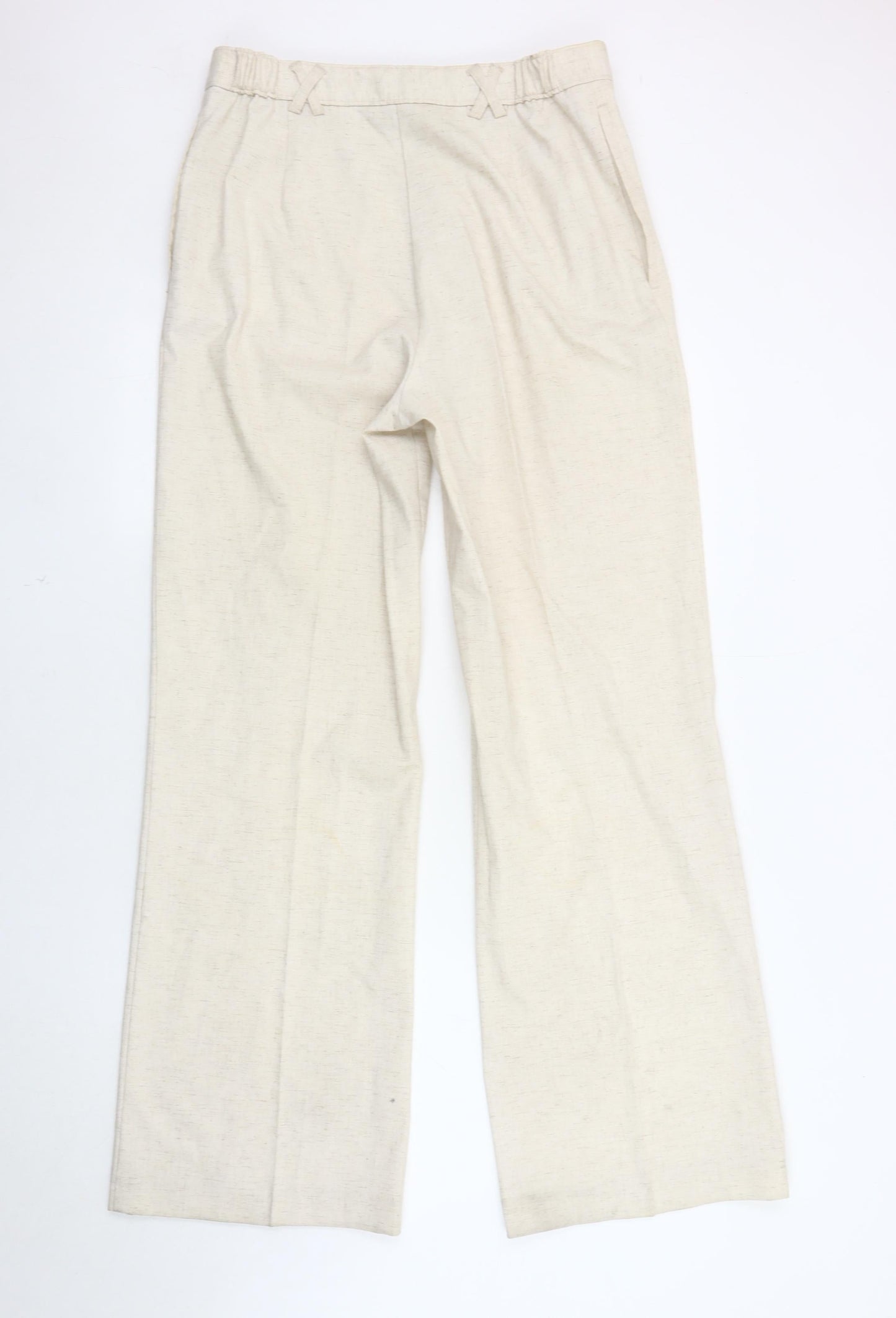 Womens UK Size 14 Marks and Spencer Regular Fit Casual Ivory Trousers