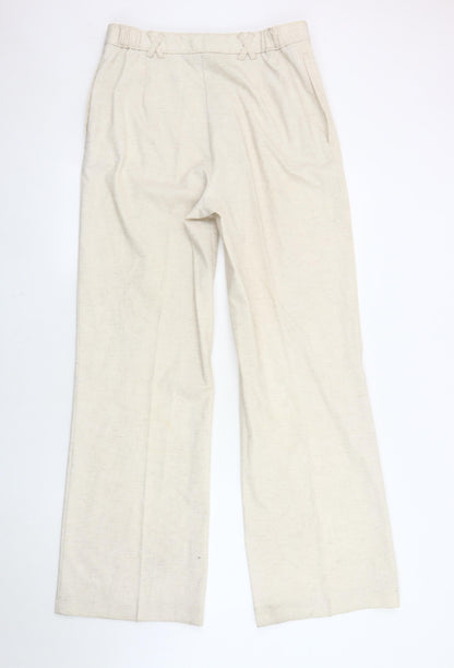 Womens UK Size 14 Marks and Spencer Regular Fit Casual Ivory Trousers