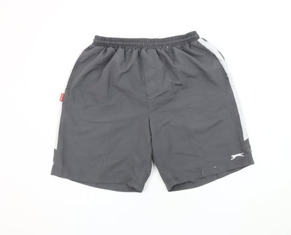 Slazenger Men's Grey Athletic Shorts, XL, Quick Dry