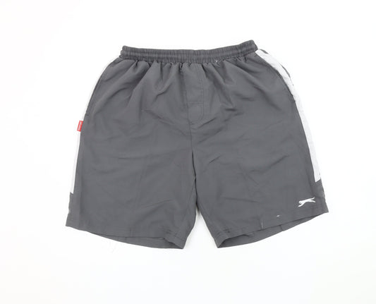 Slazenger Men's Grey Athletic Shorts, XL, Quick Dry