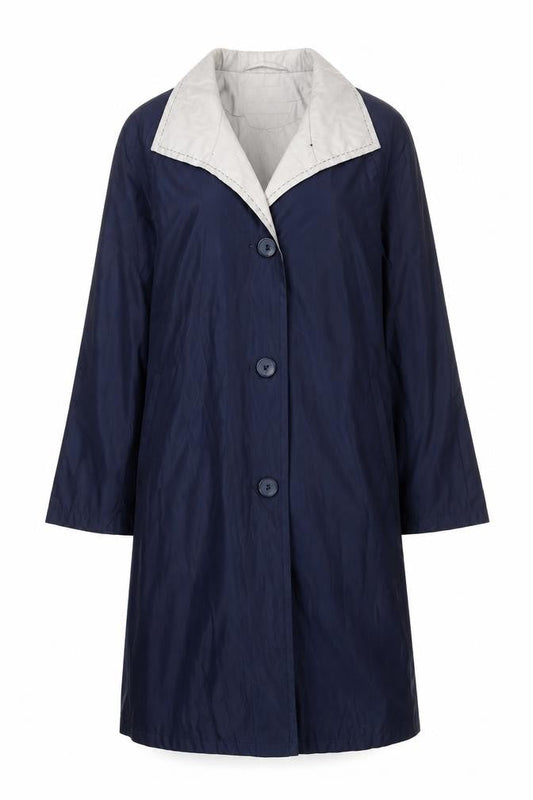 Womens UK Size 10 Artigiano Blue Trench Coat