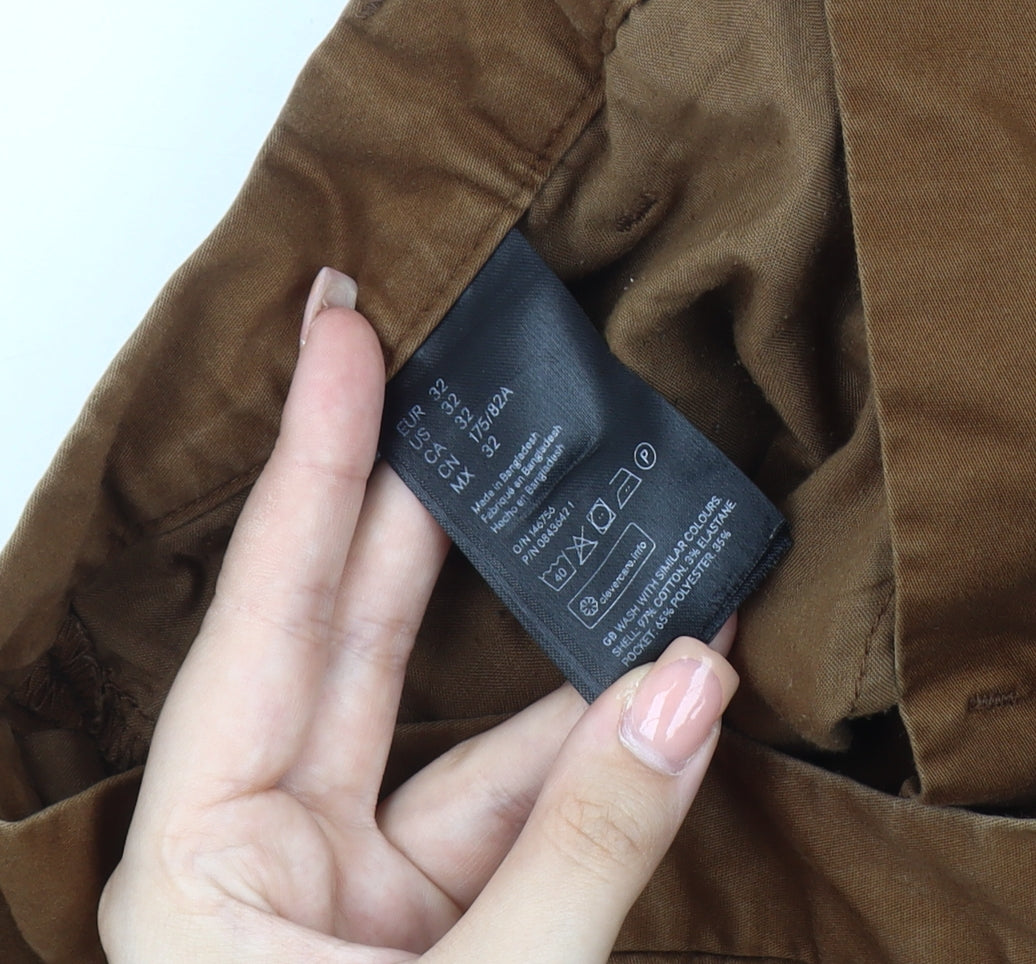 H&M Men's Brown Chino Trousers Size 32