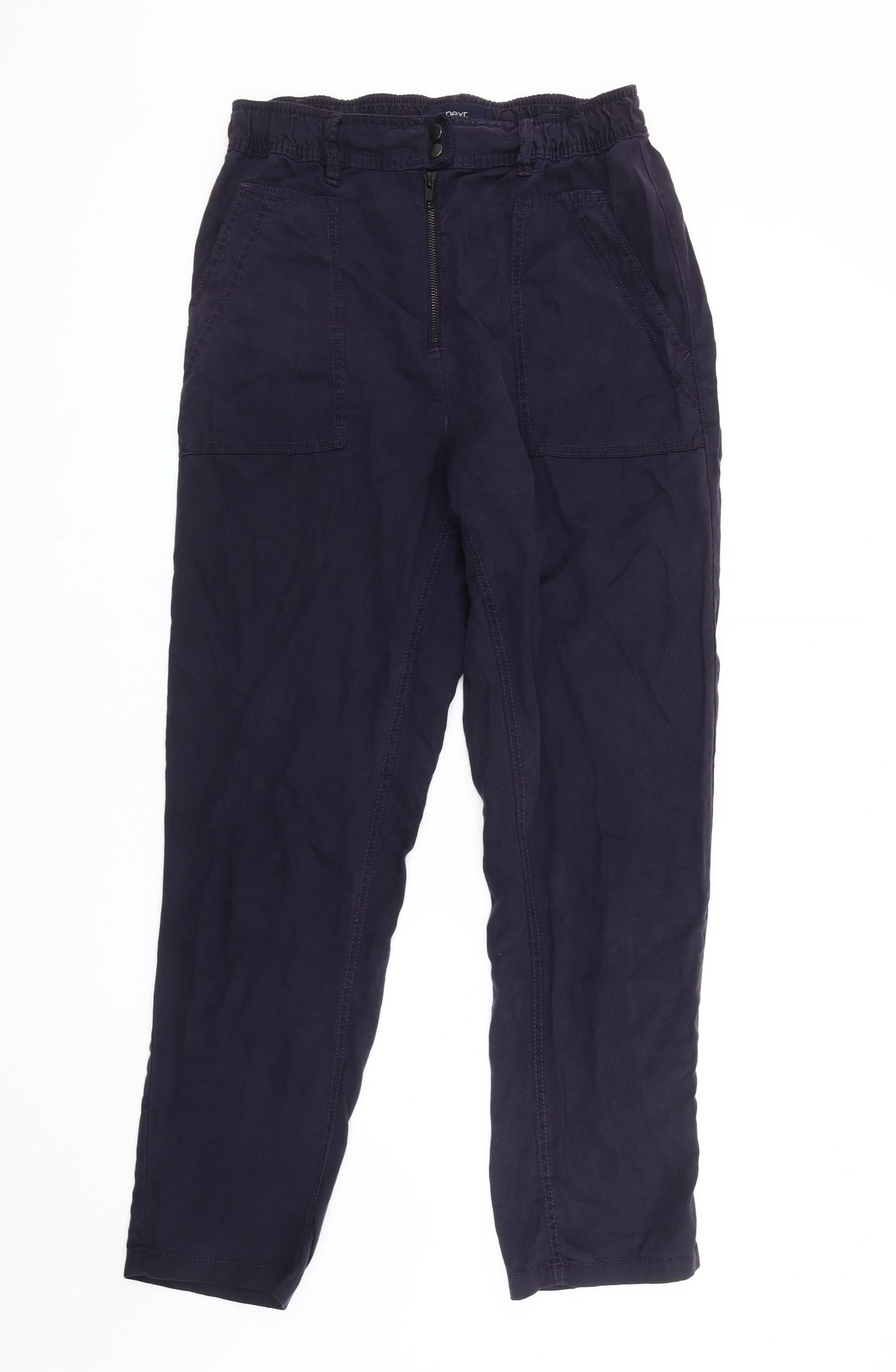 Womens UK Size 12 NEXT Regular Fit Cropped Blue Trousers