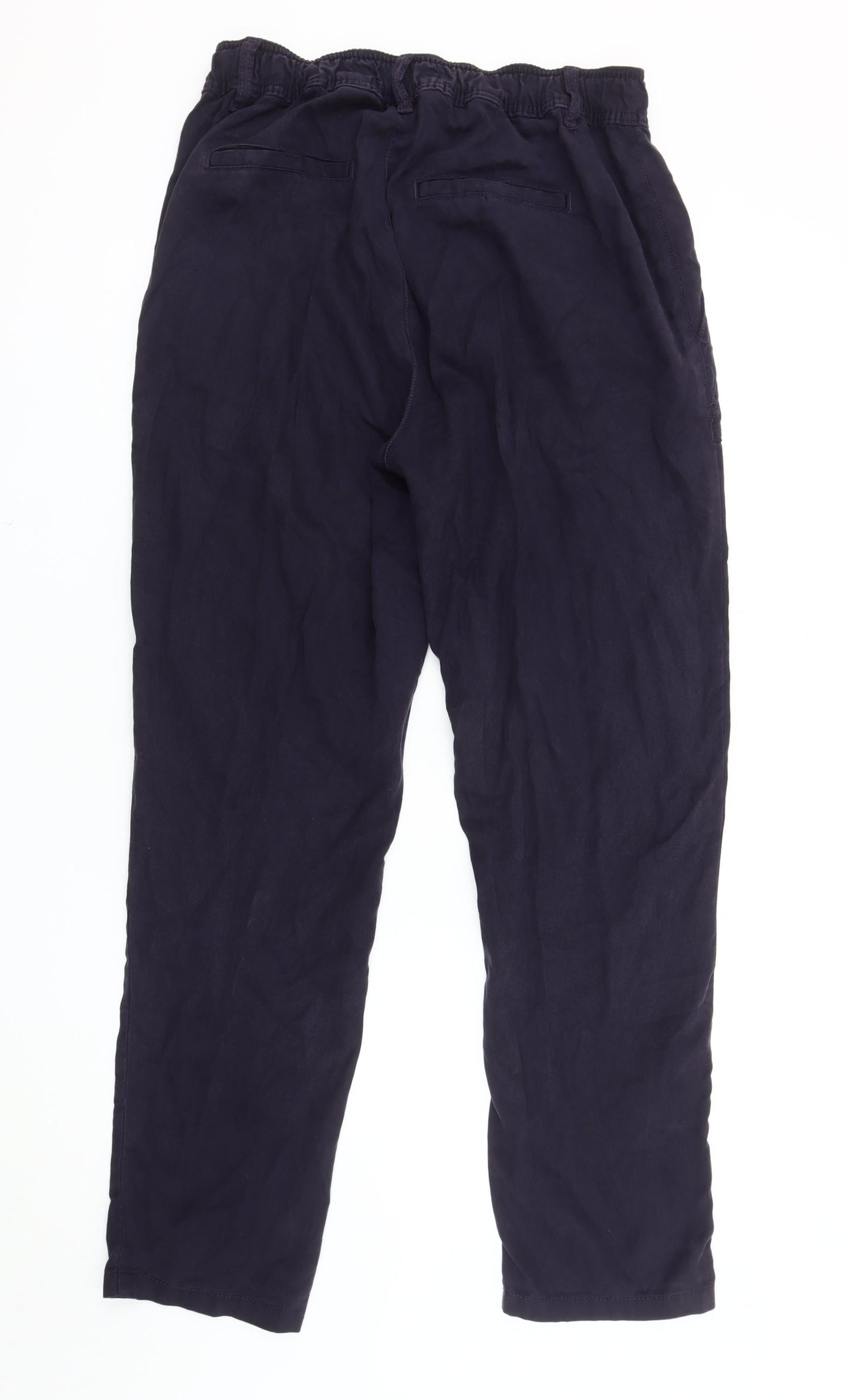 Womens UK Size 12 NEXT Regular Fit Cropped Blue Trousers