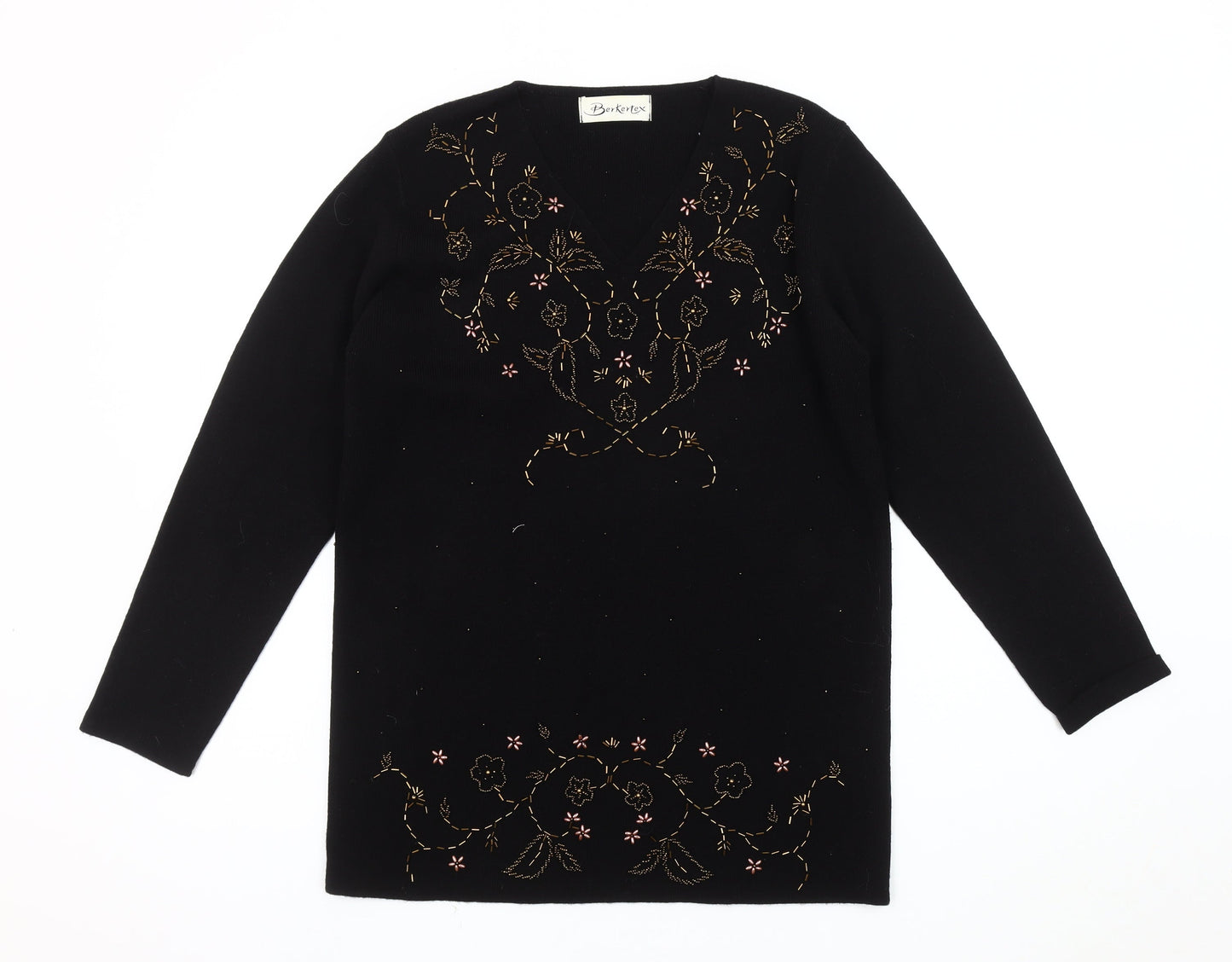 Womens UK Size 10-12 Berkertex Black Pullover Jumper