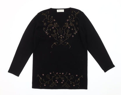 Womens UK Size 10-12 Berkertex Black Pullover Jumper