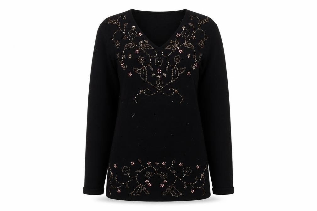 Womens UK Size 10-12 Berkertex Black Pullover Jumper
