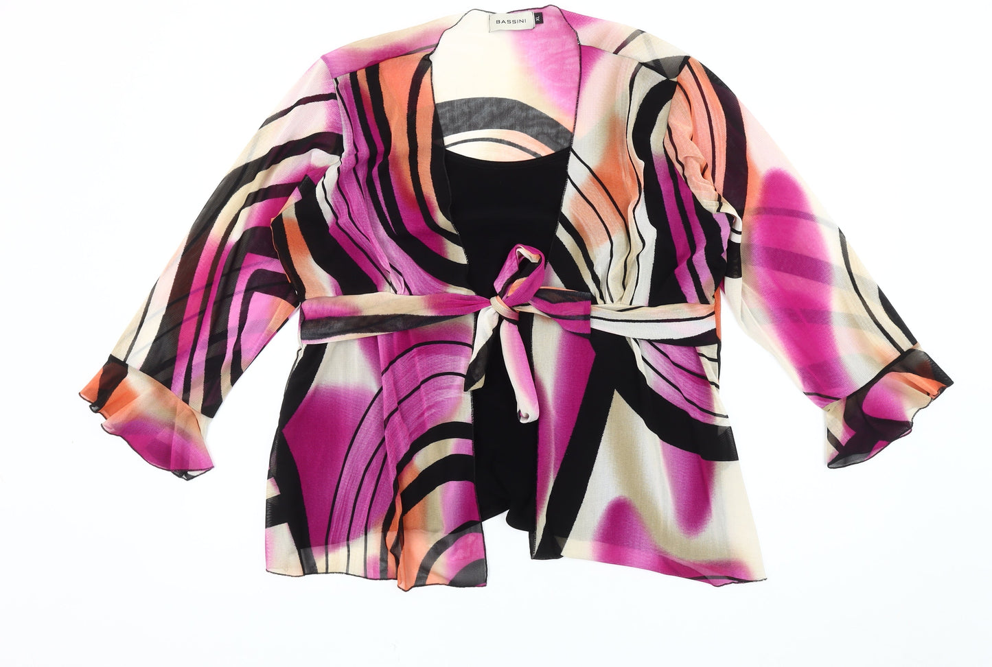 Womens UK Size XL BASSINI Multicoloured Kimono Blouse