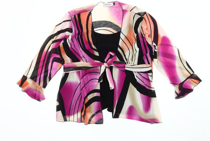 Womens UK Size XL BASSINI Multicoloured Kimono Blouse