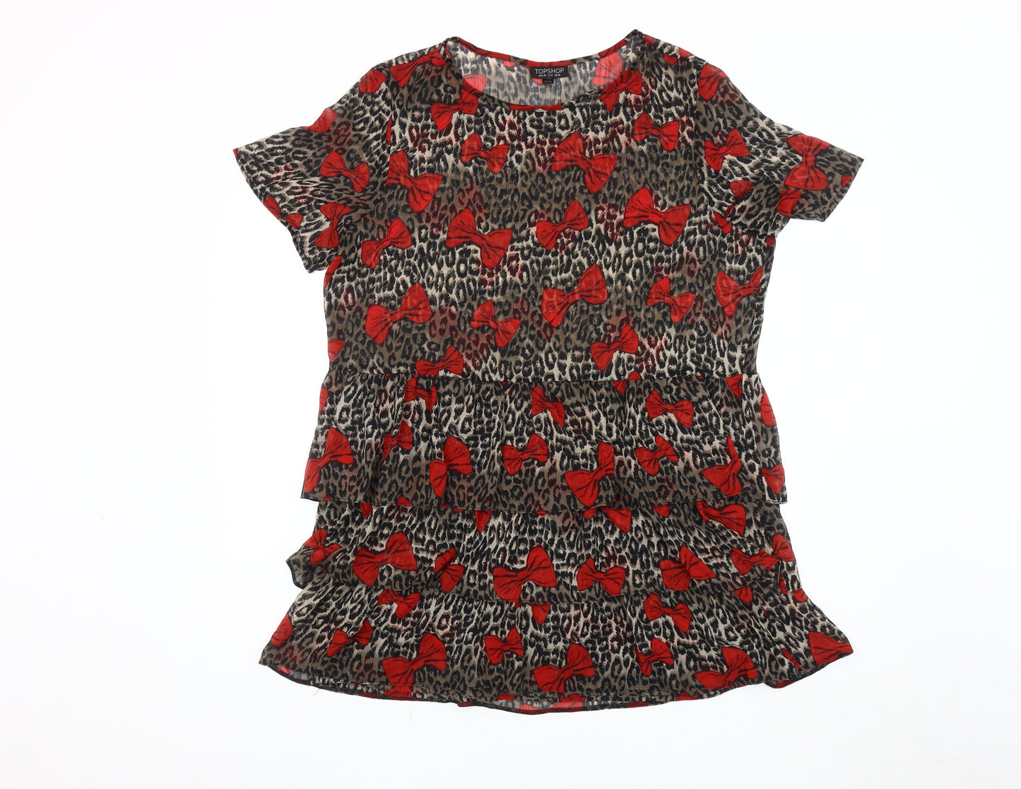 Womens UK Size 12 Topshop Multicoloured Tunic Blouse