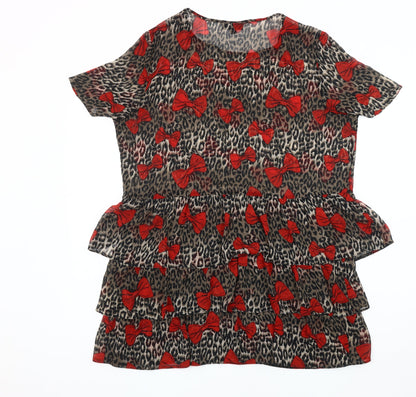 Womens UK Size 12 Topshop Multicoloured Tunic Blouse