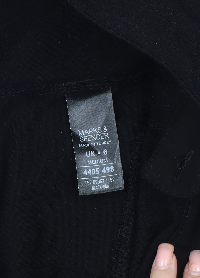 Womens UK Size 6 Marks and Spencer Slim Fit Casual Workwear Black Trousers