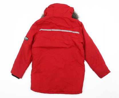 Next Boys Red Parka Coat, 12 Years, Winter Warm Hooded