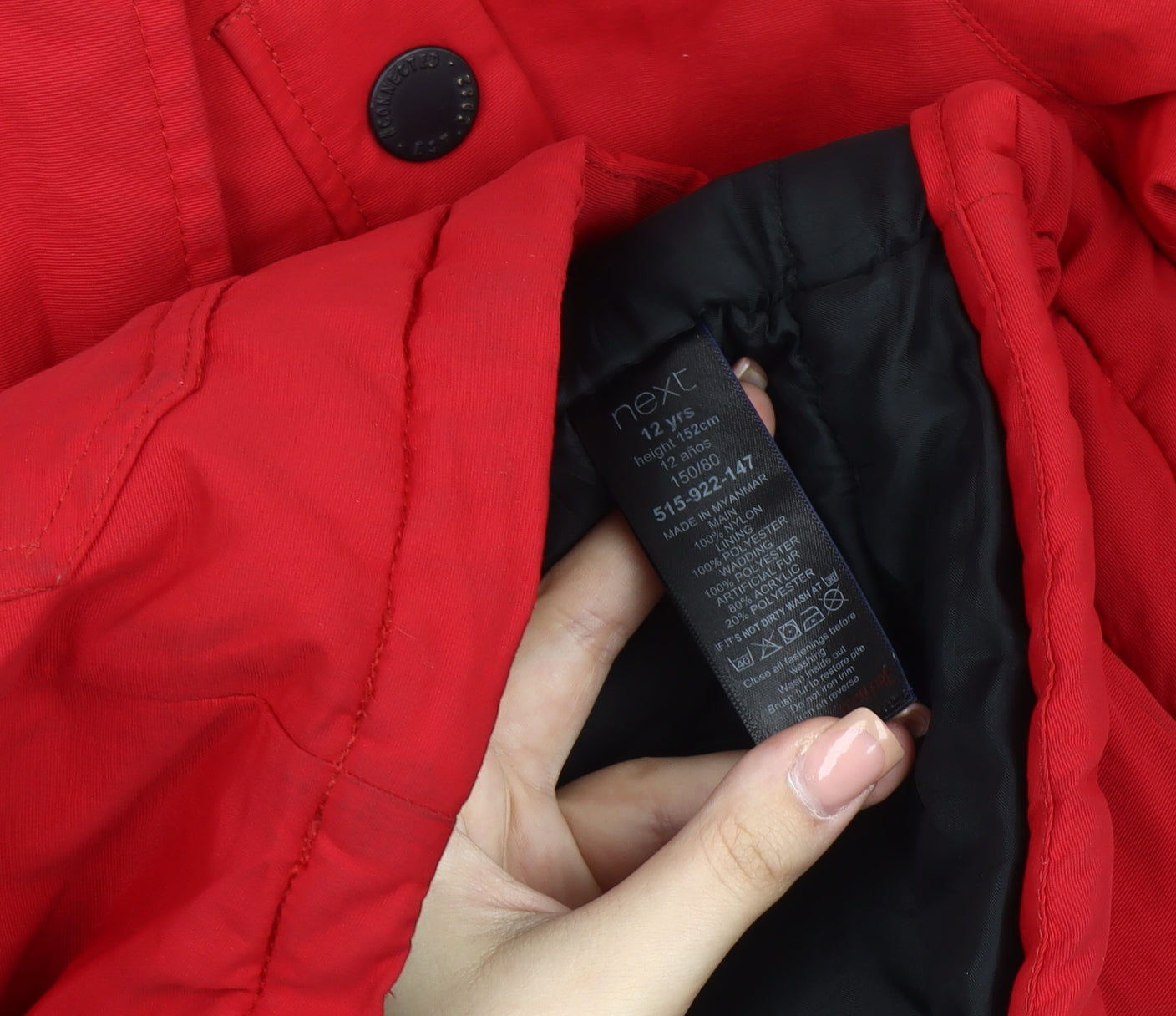 Next Boys Red Parka Coat, 12 Years, Winter Warm Hooded