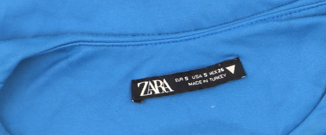 Zara Women's Blue Sleeveless Bodysuit S Slim Fit