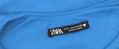 Zara Women's Blue Sleeveless Bodysuit S Slim Fit