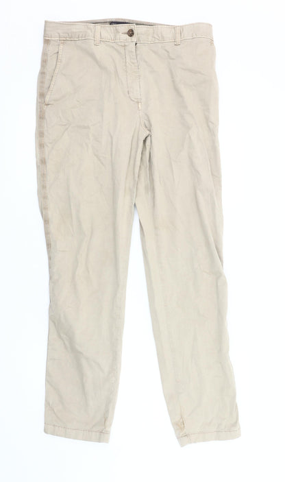 Womens UK Size 12 Marks and Spencer Regular Fit Chino Beige Trousers