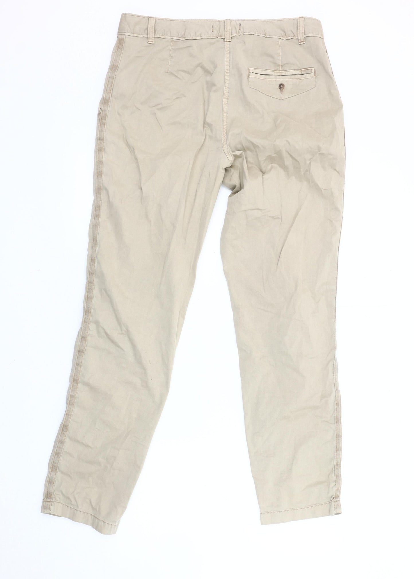 Womens UK Size 12 Marks and Spencer Regular Fit Chino Beige Trousers