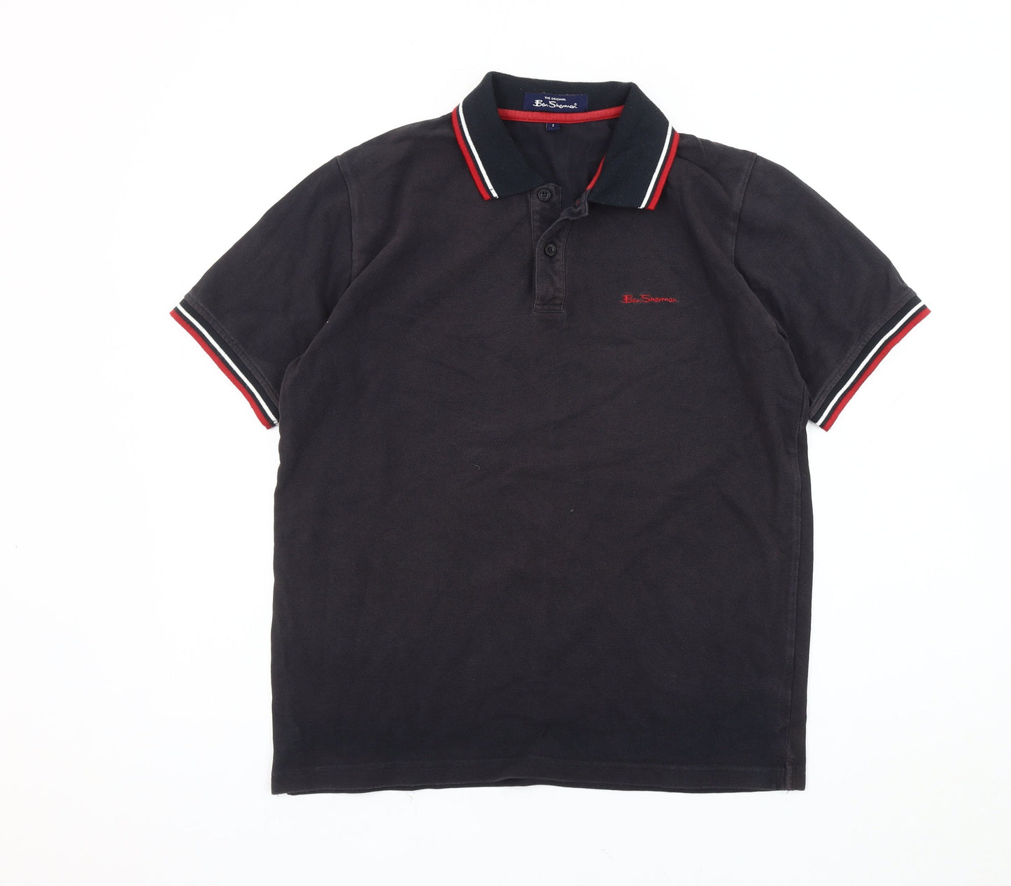 Ben Sherman Men's Black Cotton Polo Shirt Size M