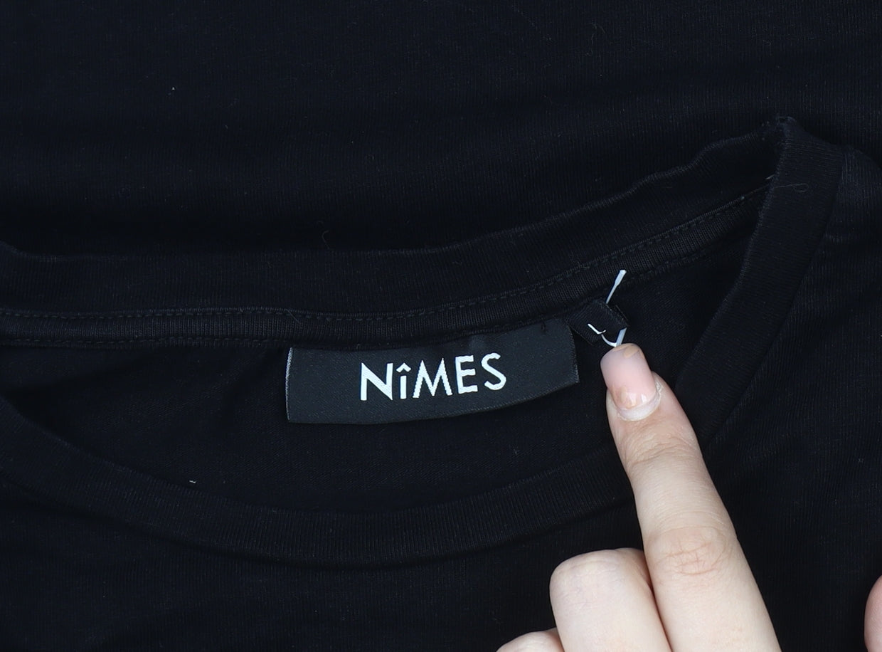 Nîmes Men's Black Rose Graphic T-Shirt