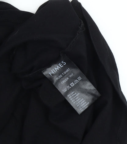 Nîmes Men's Black Rose Graphic T-Shirt