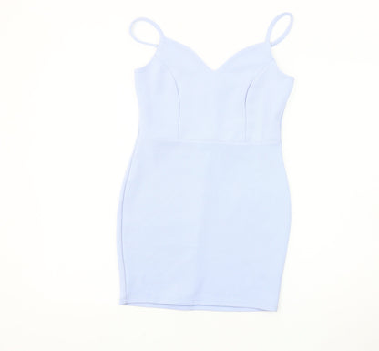 Miss Selfridge Women's Blue Petite Bodycon Dress Size 8