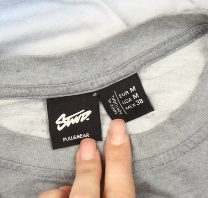 Pull&Bear Men's Blue Ombre T-Shirt - Size M