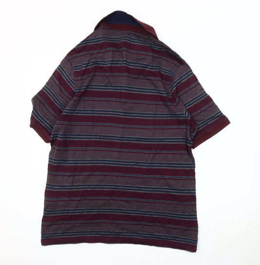 Marks and Spencer Men's Multicoloured Striped Polo, L