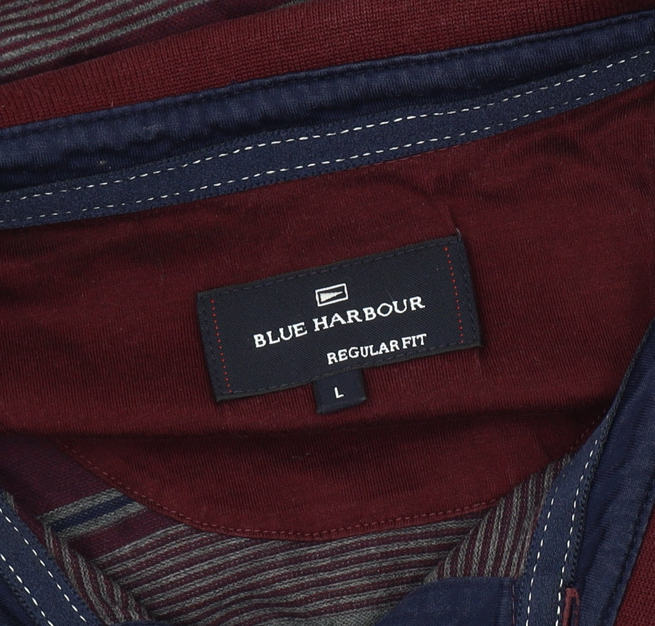 Marks and Spencer Men's Multicoloured Striped Polo, L