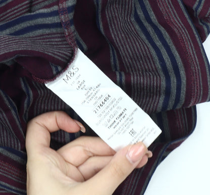 Marks and Spencer Men's Multicoloured Striped Polo, L